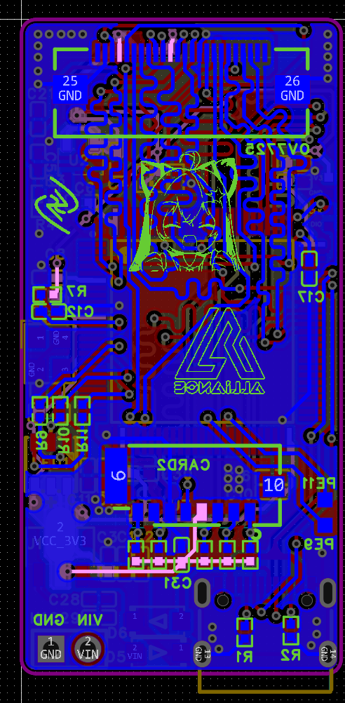 V1 PCB 底层布局