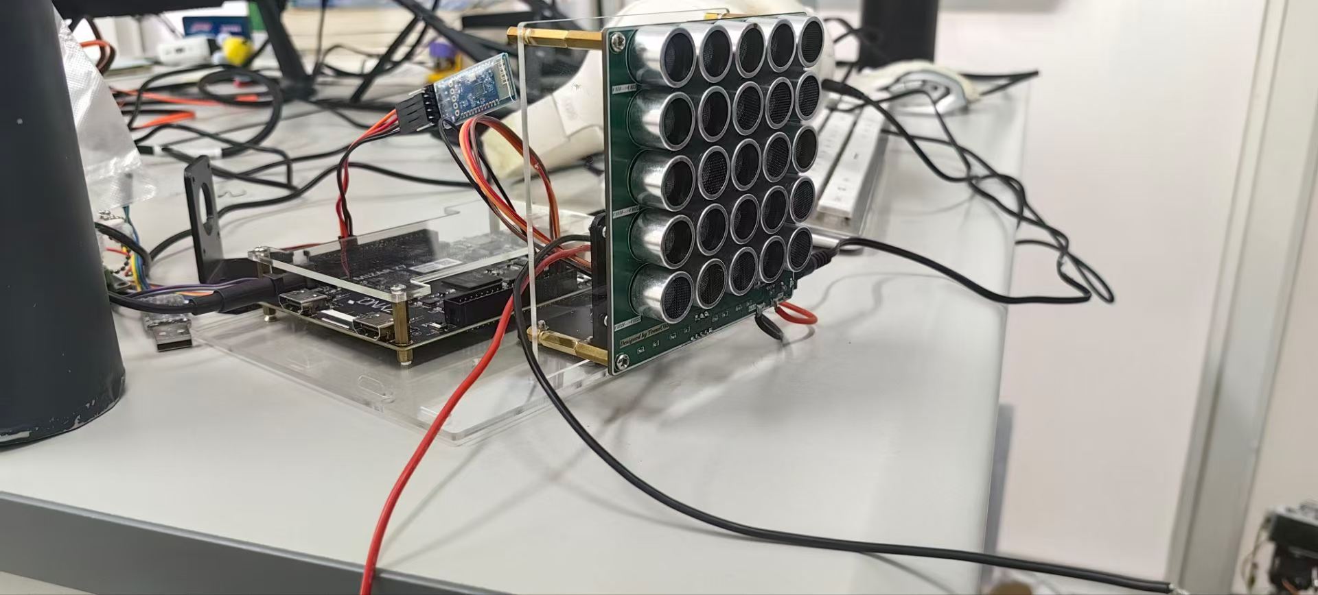 5×5 超声阵列的接口取舍：74HC595、驱动与通道映射